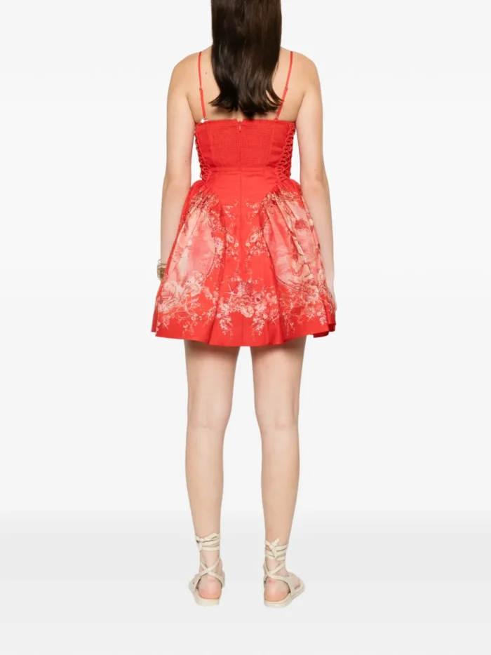 ZIMMERMANN Rebellion lace-up floral mini dress - Image 4