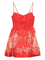 ZIMMERMANN Rebellion lace-up floral mini dress
