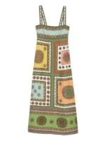 ALEMAIS Contina square-neck midi dress