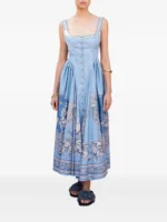 ALEMAIS Villa Romantica buttoned-floral midi dress