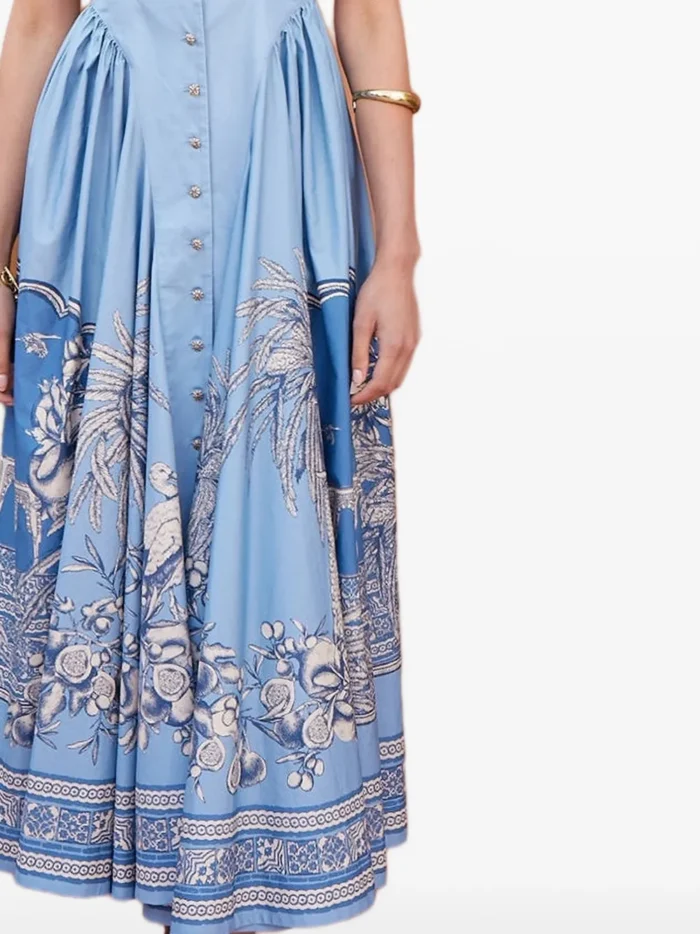 ALEMAIS Villa Romantica buttoned-floral midi dress - Image 2