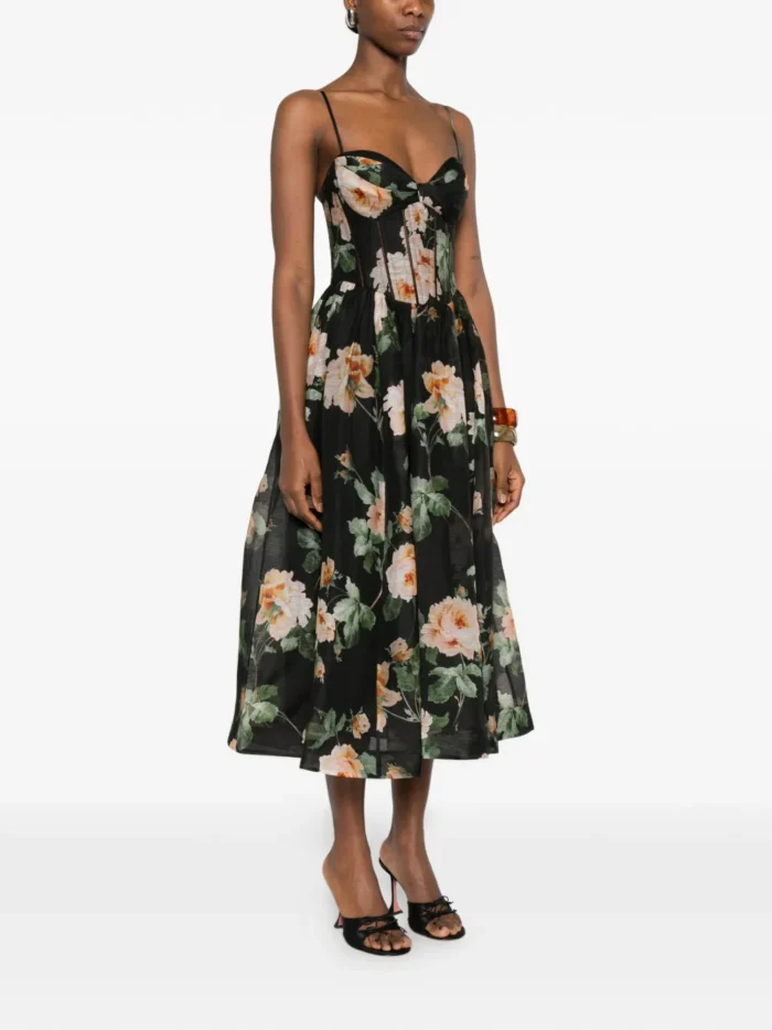 ZIMMERMANN Luna corset floral midi dress - Image 3