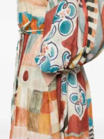 ALEMAIS patchwork tie-belt midi dress - Image 5