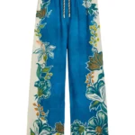 ALEMAIS Luca floral-print wide-leg linen trousers