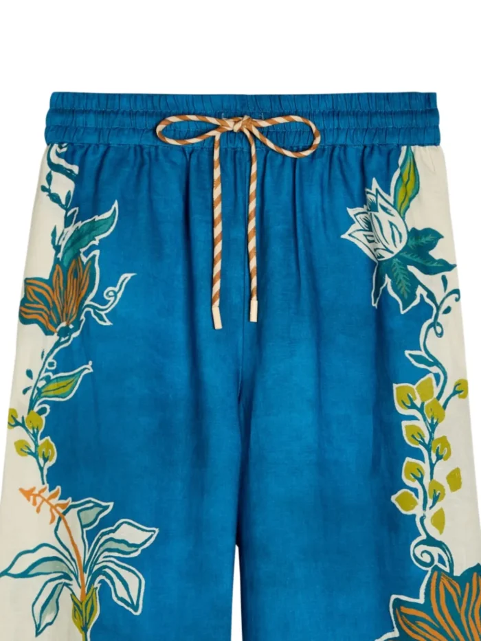 ALEMAIS Luca floral-print wide-leg linen trousers - Image 2