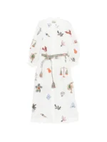 ALEMAIS embroidered midi dress
