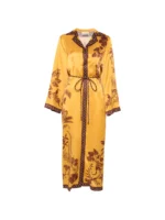 ALEMAIS floral-print belted dress