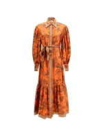 ALEMAIS belt-detail midi dress