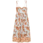 ZIMMERMANN Aster floral-print corset midi dress