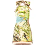 ALEMAIS Toucan Tango halter printed mini dress