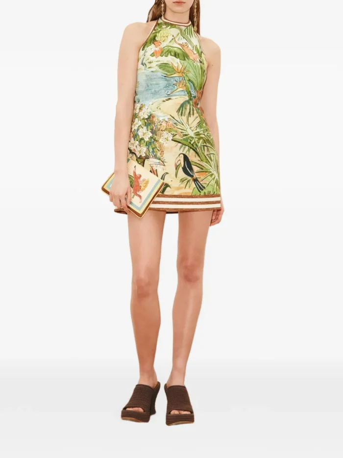 ALEMAIS Toucan Tango halter printed mini dress - Image 2