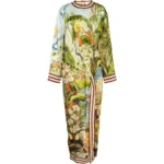 ALEMAIS tropical-print knot-detail maxi dress