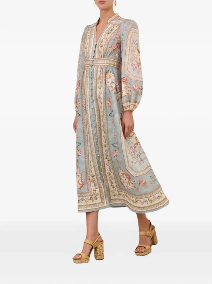 ZIMMERMANN V-neck puff-sleeve midi dress - Image 3