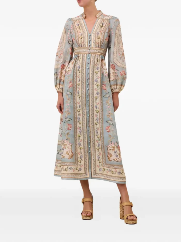 ZIMMERMANN V-neck puff-sleeve midi dress - Image 2