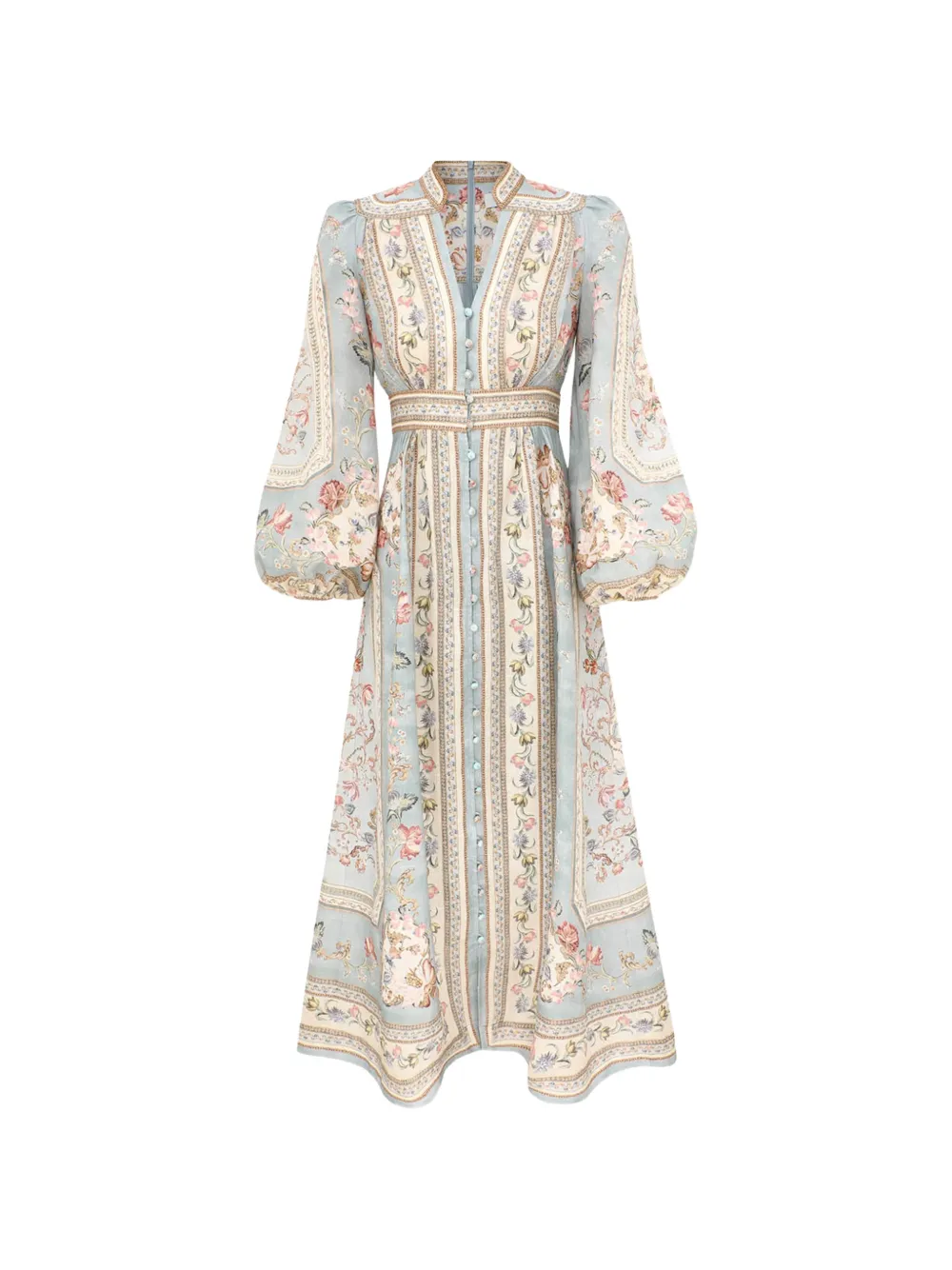 36272305_68572939_1000 ZIMMERMANN V-neck puff-sleeve midi dress - Image 1