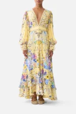 Camilla Long Button Front Dress Darling Buds - Image 2