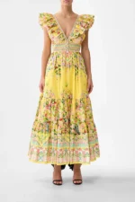 Camilla Tiered Dress With Neck Frill - Image 8