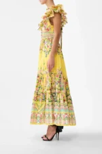 Camilla Tiered Dress With Neck Frill - Image 6