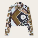 Vivara Print Silk Crop Shirt