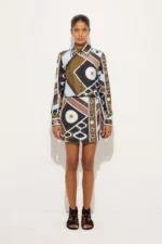 Vivara Print Silk Crop Shirt - Image 2