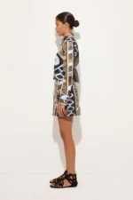 Vivara Print Silk Crop Shirt - Image 3