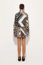 Vivara Print Silk Crop Shirt - Image 4