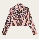 Manuba Print Silk Crop Shirt