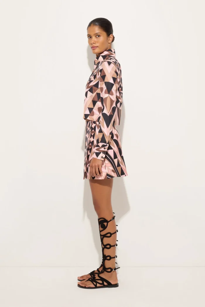 Manuba Print Silk Crop Shirt - Image 3