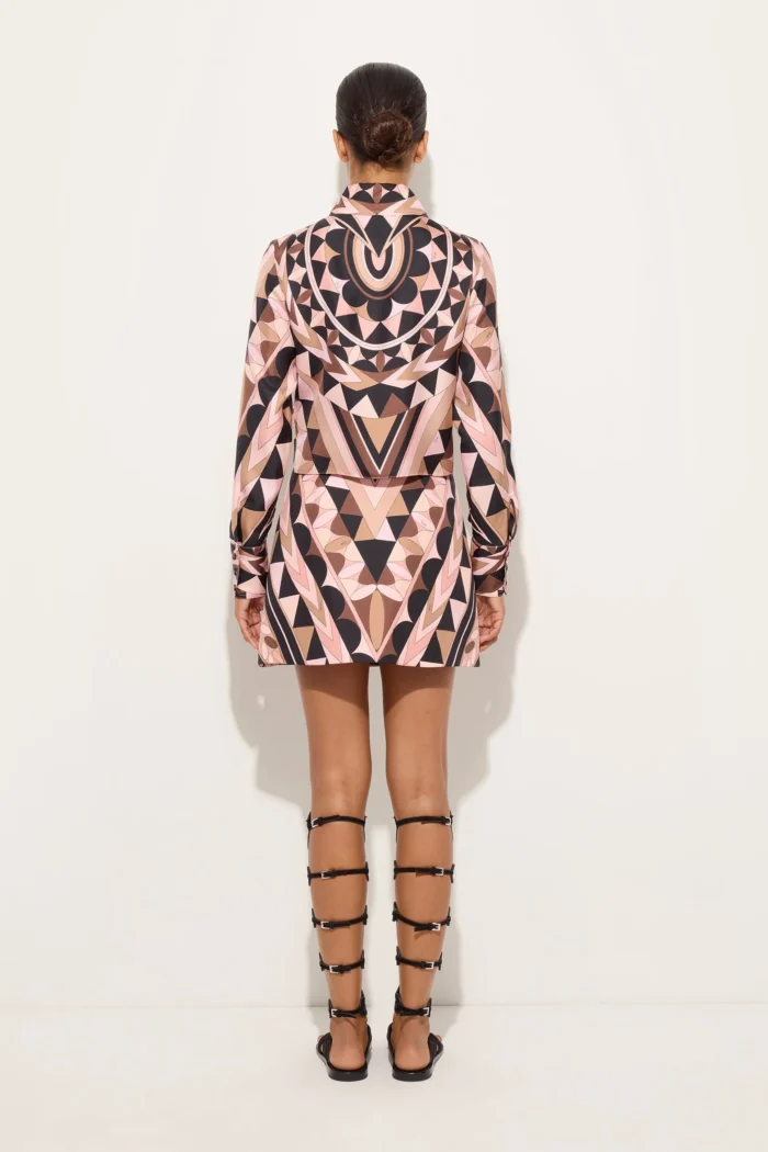 Manuba Print Silk Crop Shirt - Image 4