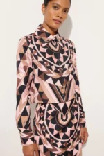 Manuba Print Silk Crop Shirt - Image 5