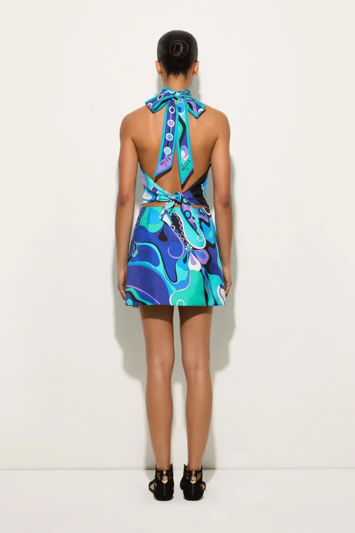 Orchidee Print Silk Skirt - Image 4