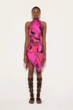 Orchidee Print Silk Scarf Skirt - Image 2