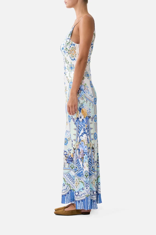 V Neck Full Length Bias Slip Dress My Homespun Heart - Image 4