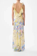 Bias-Cut Slip Dress with V-Neckline and Ruffle Back - Image 5
