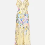 Bias-Cut Slip Dress with V-Neckline and Ruffle Back