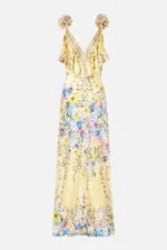 Bias-Cut Slip Dress with V-Neckline and Ruffle Back - Image 2
