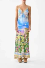V Neck Bias Slip Dress With Back Frill Navàs Nouveau - Image 3