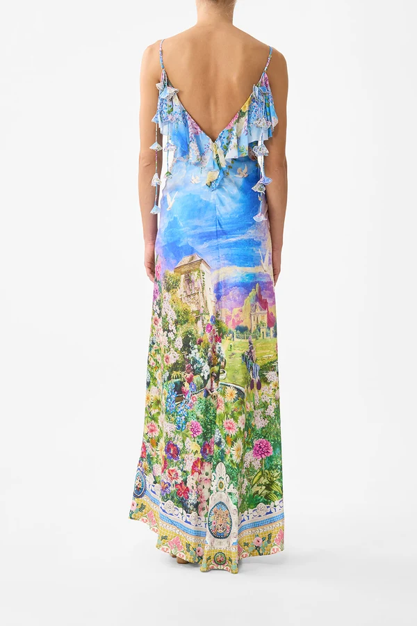 V Neck Bias Slip Dress With Back Frill Navàs Nouveau - Image 5