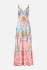 V Neck Full Length Bias Slip Dress Howdy Gaudi