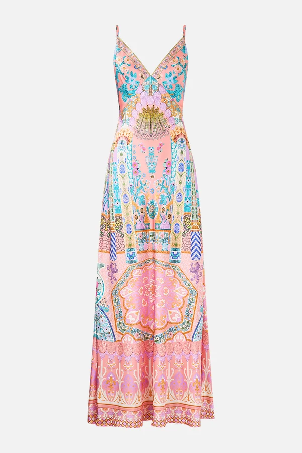 V Neck Full Length Bias Slip Dress Howdy Gaudi - Image 1