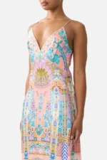 V Neck Full Length Bias Slip Dress Howdy Gaudi - Image 6