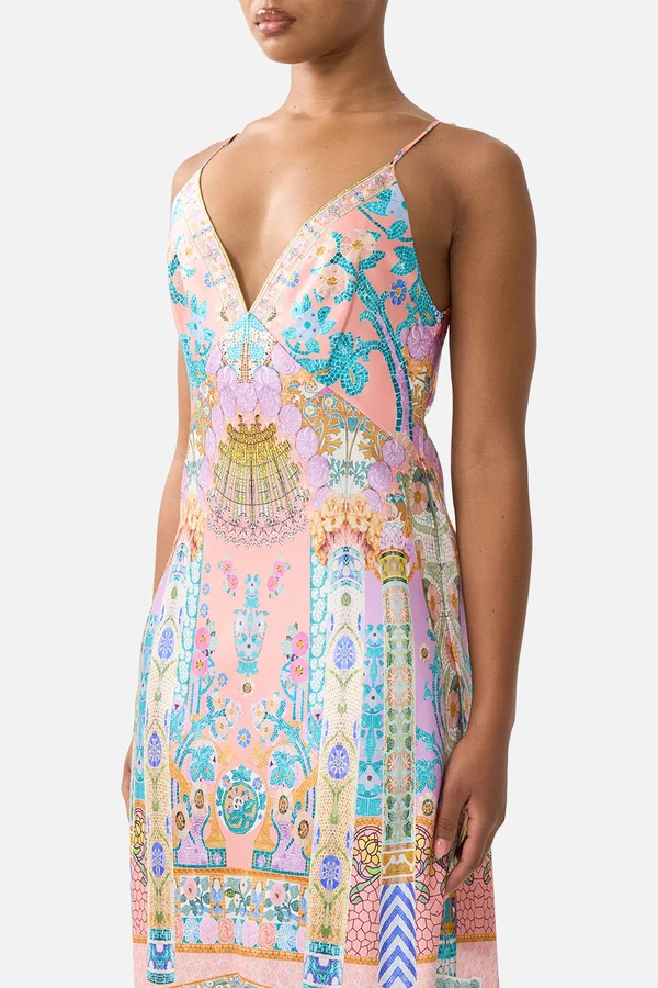 V Neck Full Length Bias Slip Dress Howdy Gaudi - Image 6