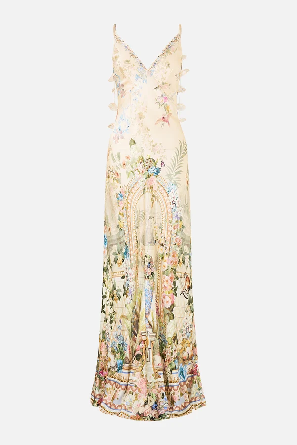 V Neck Full Length Bias Slip Dress Midsummer Masterpiece - Image 1