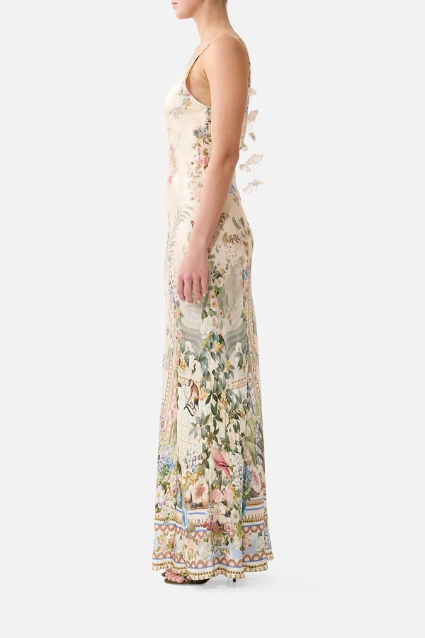 V Neck Full Length Bias Slip Dress Midsummer Masterpiece - Image 5