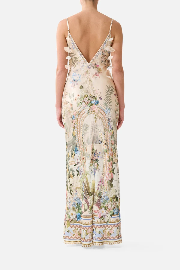V Neck Full Length Bias Slip Dress Midsummer Masterpiece - Image 6