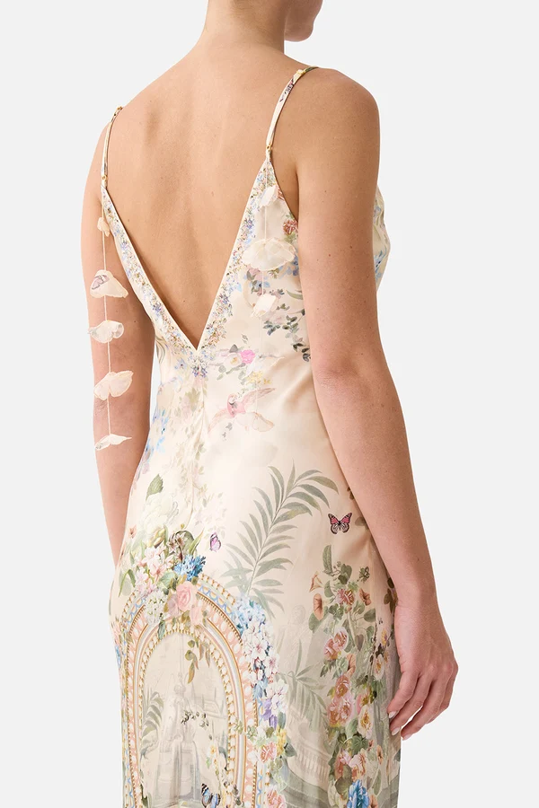 V Neck Full Length Bias Slip Dress Midsummer Masterpiece - Image 8